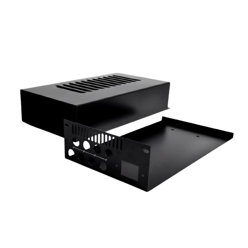 Textured acrylic sheet sliding enclosure with ventilation