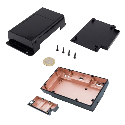Rose gold acrylic sheet enclosure with storage box lid