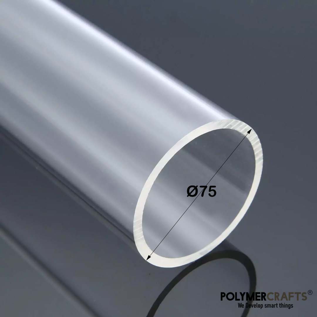 New Project 24 Acrylic Tube Rigid CAST Acrylic Pipe Ø 75mm ǀ Wall Thickness 3MM-600MM LENGTH ǀ PMMA Transparent Tube - Image 1
