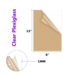 Transparent Clear Sheet - 1mmǀ Cut TO Size ǀ Transparent Acrylic 12X6"- 1 mm Sheet DIY Projects