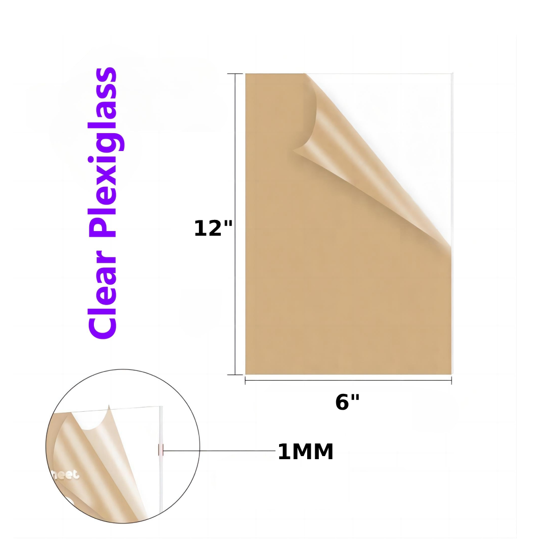 New Project 16 1 Transparent Clear Sheet - 1mmǀ Cut TO Size ǀ Transparent Acrylic 12X6"- 1 mm Sheet DIY Projects - Image 1