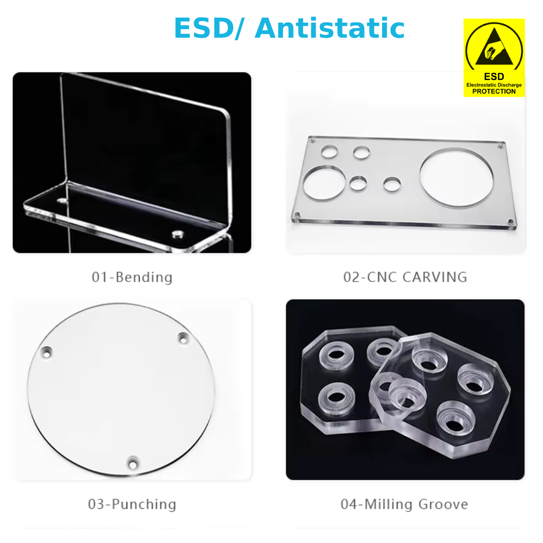 New Project 30 ESD Clear Acrylic Sheet | CNC -Laser Cut Size ǀ High Quality Antistatic Sheet ǀ 5mm -12X12" -Transparent - Image 1