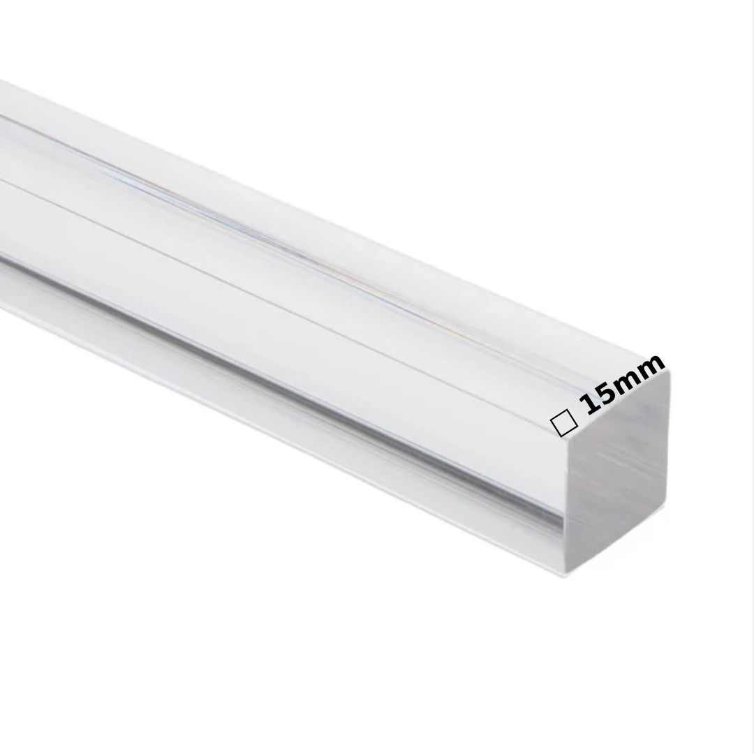 New Project 35 Acrylic Transparent Square Rod -PMMA Clear ǀ CAST ACRYLIC - Square 15mmǀ Crystal Clear Rigid For Machinability -300MM - Image 1