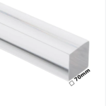 Acrylic Transparent Square Rod -PMMA  Clear ǀ CAST ACRYLIC -  Square 70mmǀ Crystal Clear Rigid For Machinability  -300MM