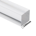 Acrylic Transparent Square Rod -PMMA  Clear ǀ CAST ACRYLIC -  Square 100mmǀ Crystal Clear Rigid For Machinability  -300MM