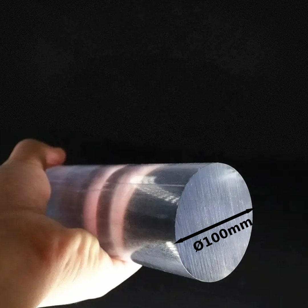 New Project 80 Polycarbonate Rigid Round Rod ǀ Clear Polycarbonate plastic Rod Stock ǀ Durable, Machinability - Ø100 X 300MM -LENGTH - Image 1