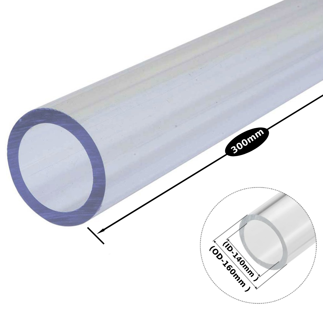 New Project (10) Acrylic Tube Clear ǀ Extruded -(OD 160mm- ID 140mm) ǀ Optical Clarity Temperature Resistant for Crafts & Industrial -10MM Thick /300MM LONG - Image 1